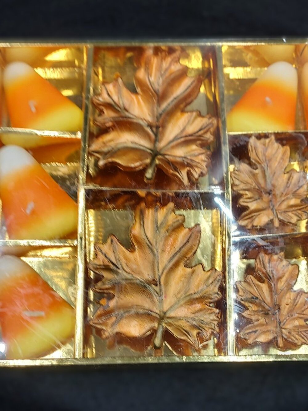 Vintage Pier One Fall Candles Leaf and Candy Corn Shaped Set of 8 Pieces